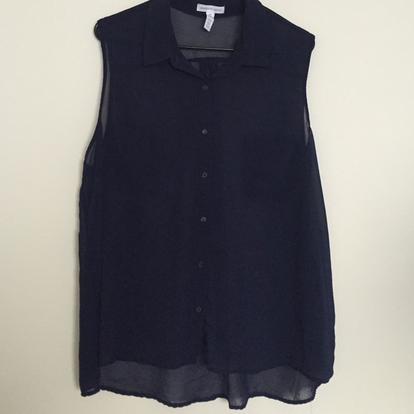 Dark blue button down shirt