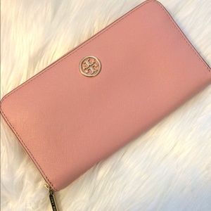 Tory Burch Robinson multigusset wallet rose sachet