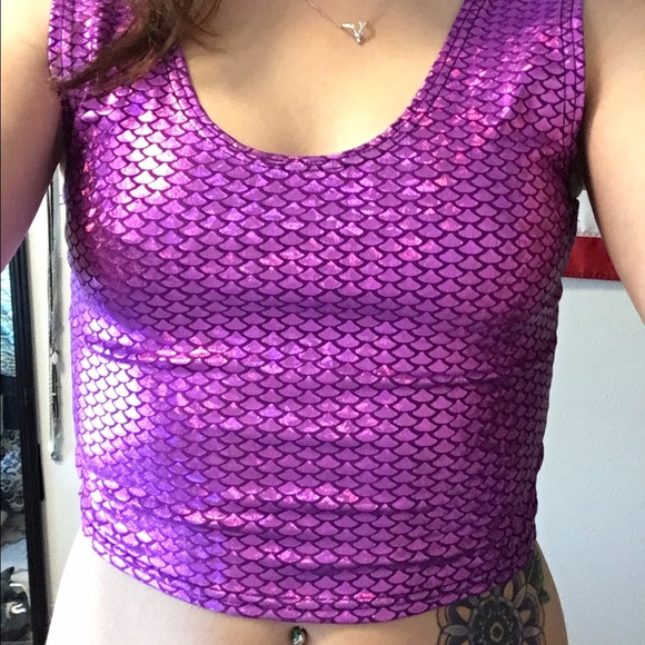 Little black diamond plurmaid/mermaid crop top