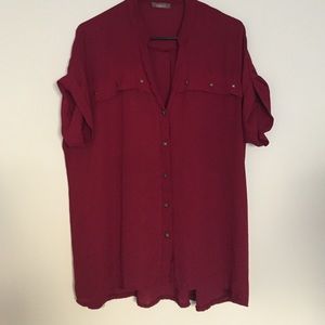 Red button down top!