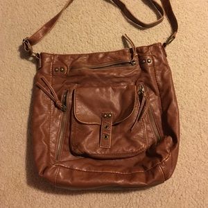 Brown satchel purse