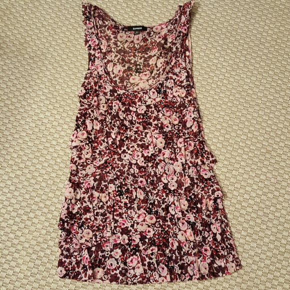 Sheer layered fandy tank top