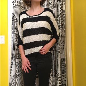 striped knit sweater