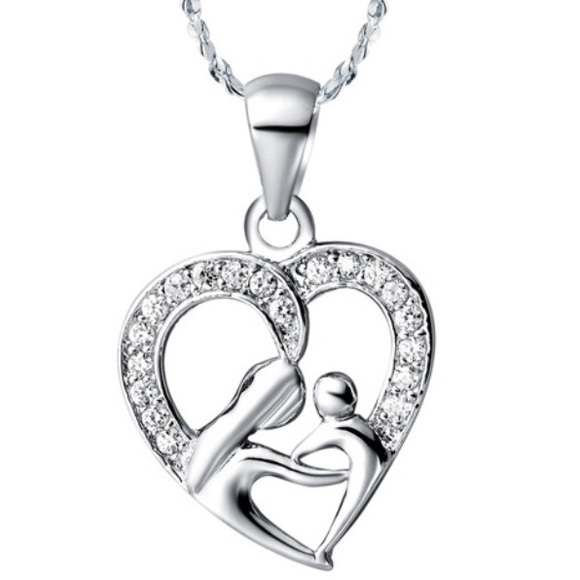 Mother and Child 💛 Pendant Crystal Necklace