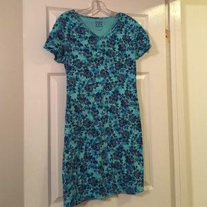 Blue floral t-shirt dress