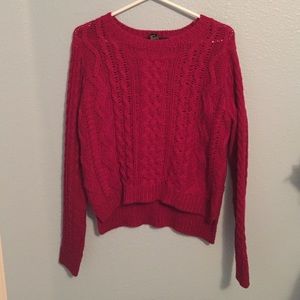 Red cropped sweater
