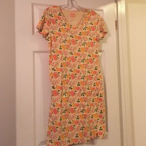 Yellow floral t-shirt dress