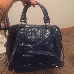 Navy blue, faux leather purse