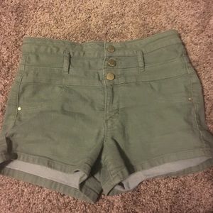 Olive green high waisted shorts