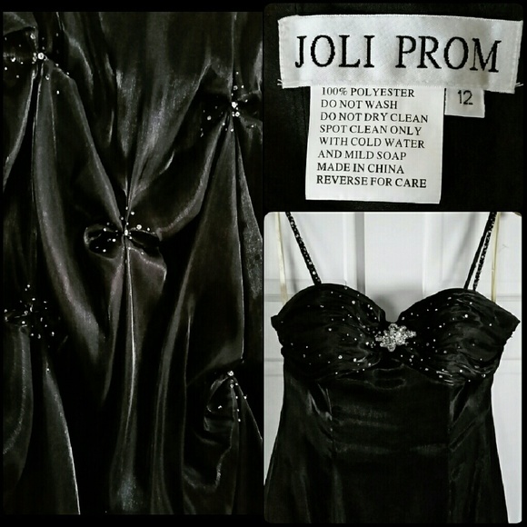 Black and sparkly glam a-line prom dress - Picture 3 of 3