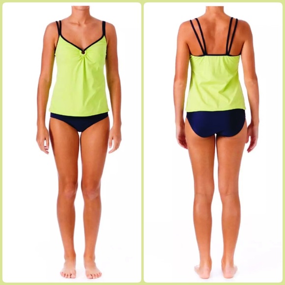 + Lime Green O-Ring Tank Swimsuit! NEW! - Picture 1 of 5