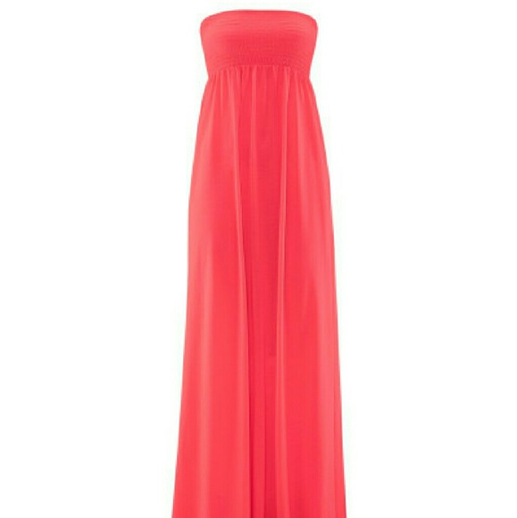 Coral tube dress