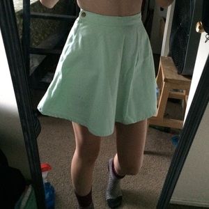 Mint green American Apparel denim circle skirt