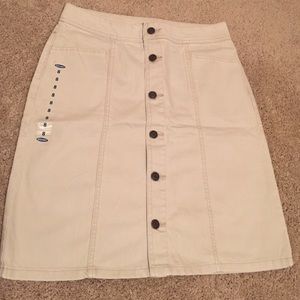 Tan denim skirt