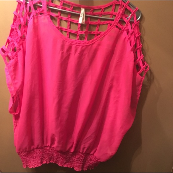 Cutout hot pink top