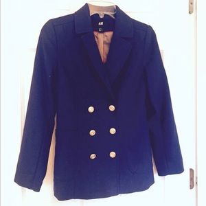 Blue blazer with gold detail buttons