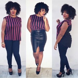 New Retro Blouse with Sheer Back- Plus Size