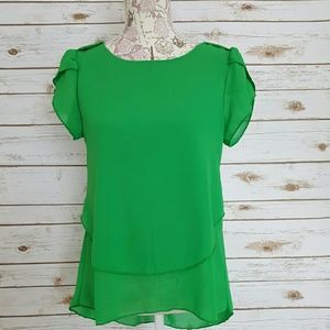 Fashionable short sleeve chiffon blouse