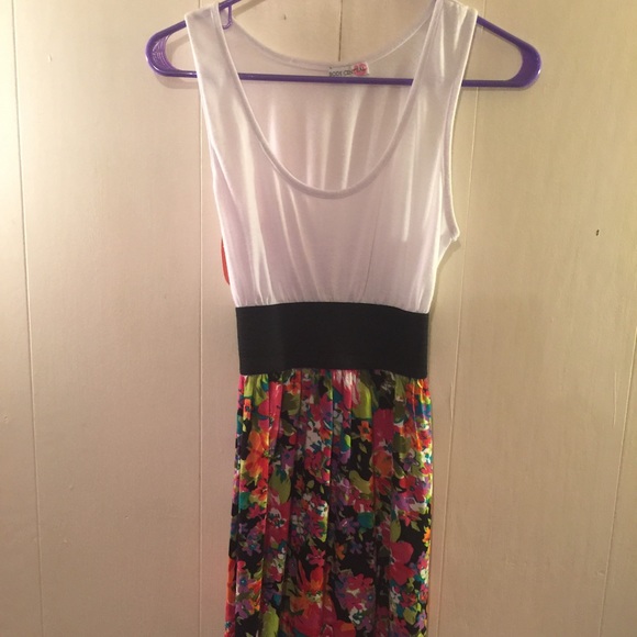 Rainbow flower print dress