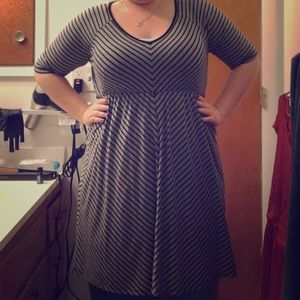 Black and Grey striped Torrid dress.