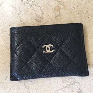 Chanel black credit cards wallet