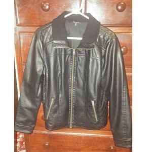 Women's Black Faux Leather Jacket