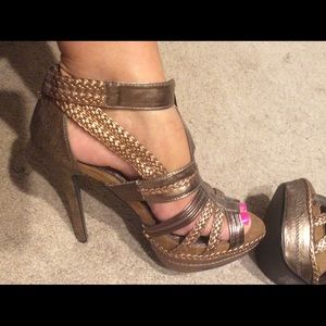 Bronze gladiator high heel sandals 8.5