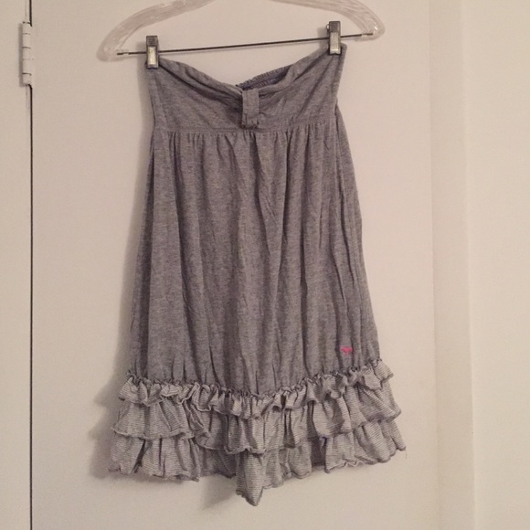 PINK grey strapless dress