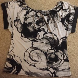 Black and white floral top