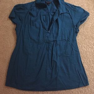 Teal short sleeve blouse
