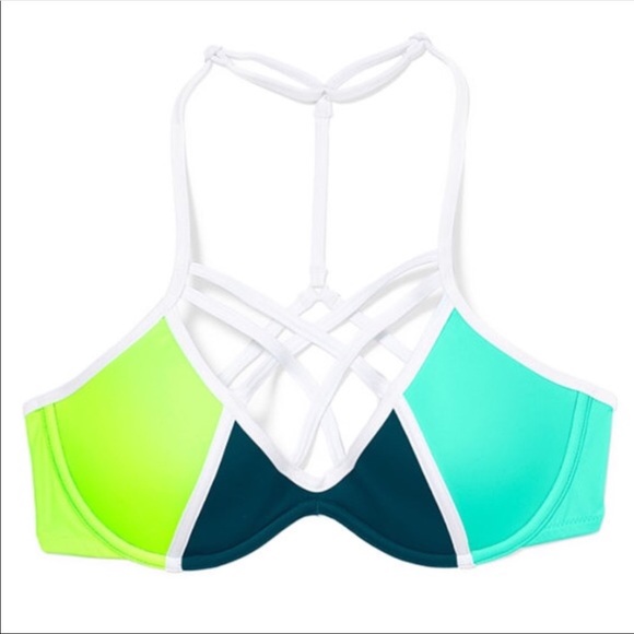 PINK Strappy Front T-Back Bikini Top - Picture 2 of 3