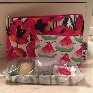 Clinique cosmetic bags and samples