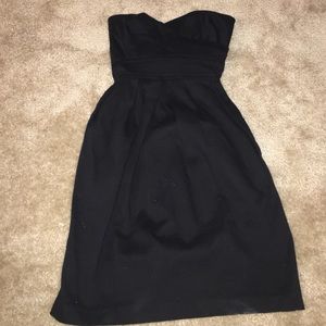Adorable strapless black pockets tie dress size 3