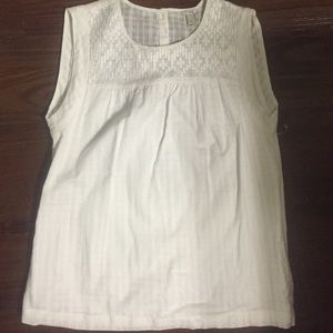 White Jcrew embroidered top