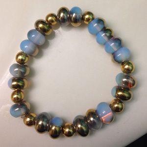 Blue and Gold handcrafted bracelet