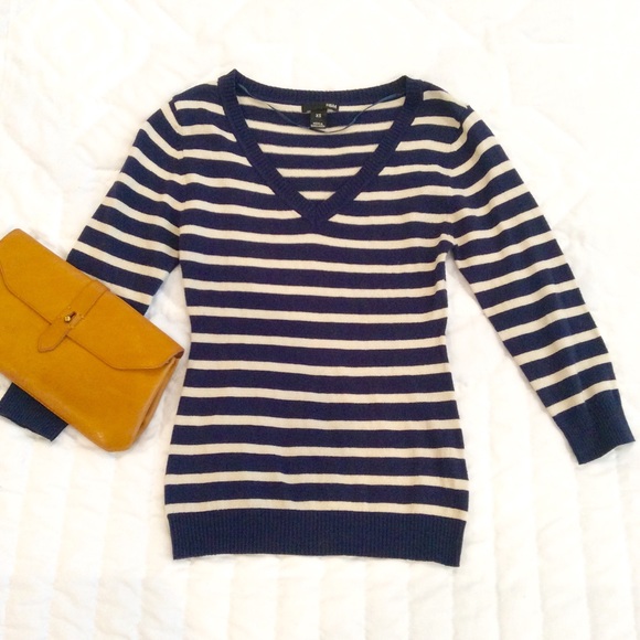 Classic Navy & White Striped Sweater