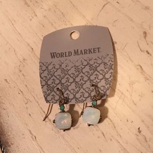 Iridescent/green earrings from world market
