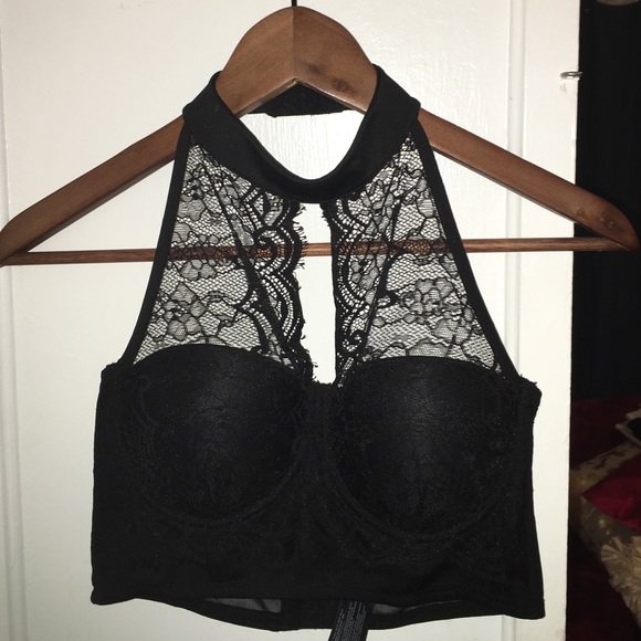 Laced crop halter top from Bebe
