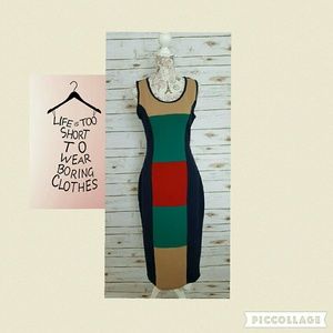 Textured block dress