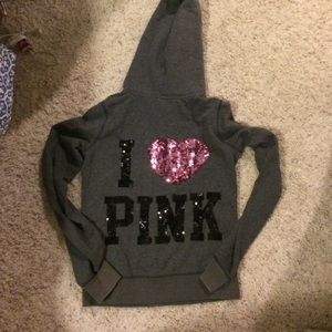 VS PINK ZIP UP HOODIE