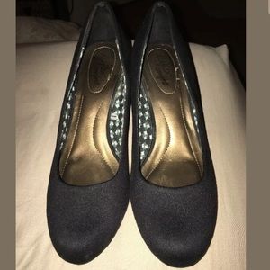 Women's Dexflex comfort black faux suede wedge's