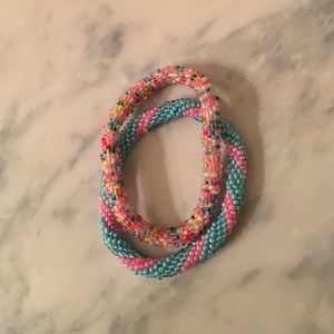Lily and Laura glass beaded bracelets