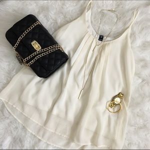 NWOT! Pleated Chiffon Tank