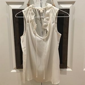 Jcrew sleeveless ruffle blouse