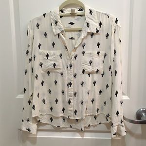 Forever 21 cactus print button down shirt