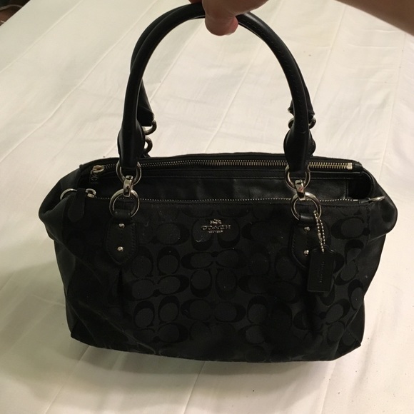 Black coach hand bag