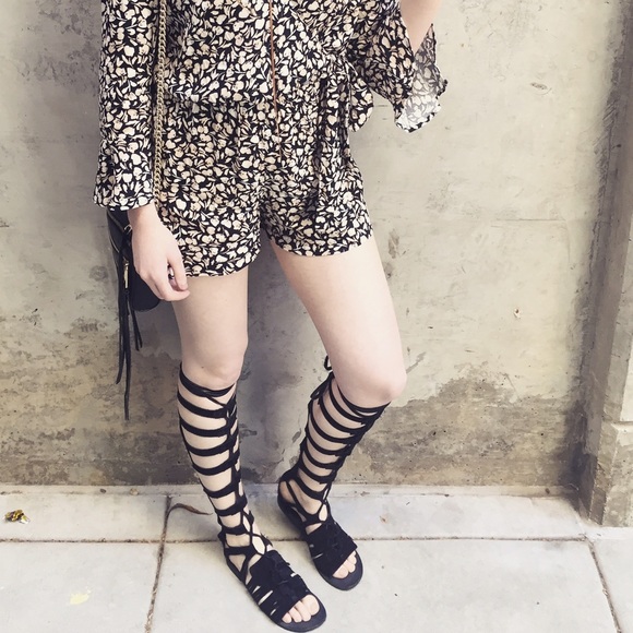 Free People gladiator suede lace up sandals.