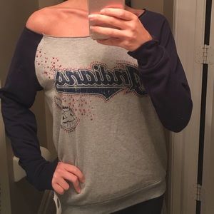 Off the shoulder Cleveland Indians sweatshirt MLB