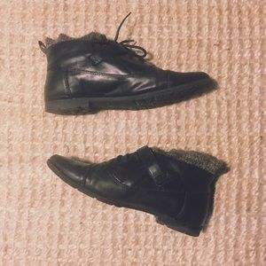 BDG | UO | Black leather oxfords/moto boots