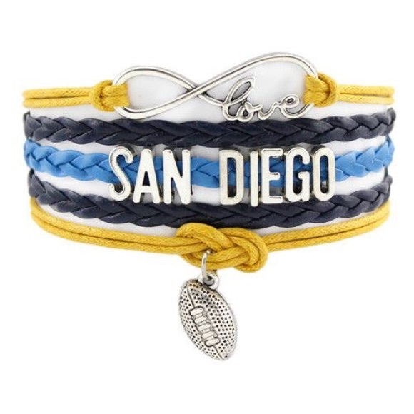 {love san diego football} 🆕 charm bracelet
